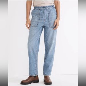 Madewell Women’s Pull-On Relaxed Jeans in Beswick Wash NG366 Size L